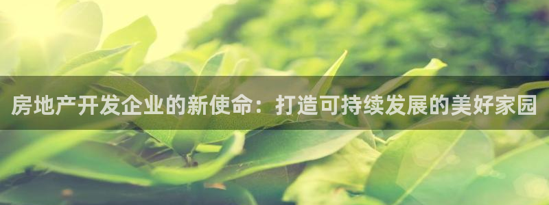 摩登5左7O667：房地产开发企业的新使命：打造可持续发展的
